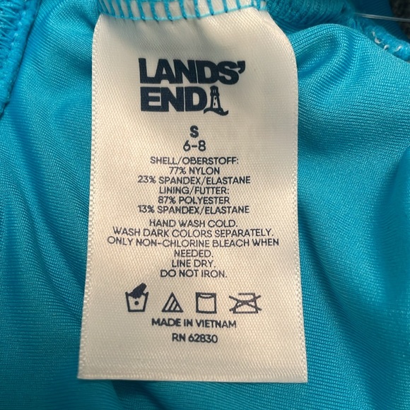 NWT LAND’ END Mid or High Waisted Swim Bikini Bottoms Small 6-8 Turquoise Color - Picture 6 of 11